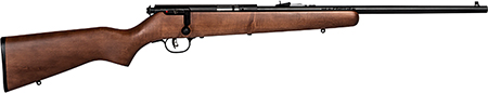 Savage Arms 60702 Mark I G Youth 22 Long/22 Short/22 LR 1rd 19" Black Satin Button Rifled Barrel, Satin Black Drilled  &  Tapped Carbon Steel Receiver, Satin Brown Fixed Wood Stock, Right Hand