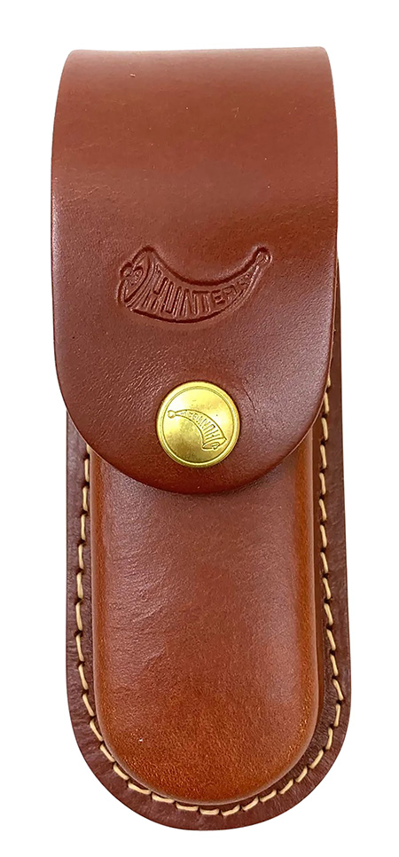 Hunter Company 027-111 Knife Sheath  Belt Loop Tan Leather Fits 4.75-5.50" Closed Folded Knife