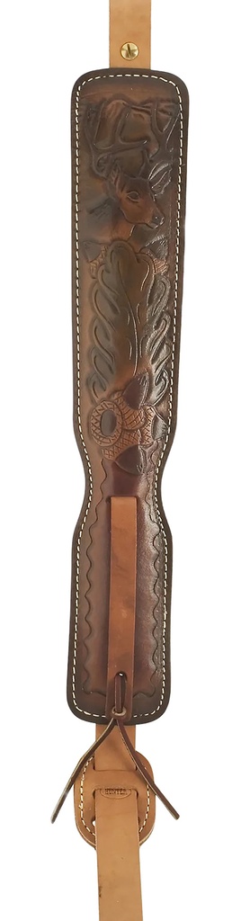 Hunter Company 02725 Custom  Brown Leather/Suede w/ Deer  &  Acorn Design for Rifle