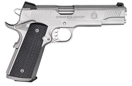Springfield Armory PC9107LCA18 1911 TRP *CA Compliant 45 ACP 7+1, 5" Match Grade Steel Steel Barrel, Serrated Slide  &  Frame w/Beavertail, Black G10 Grip