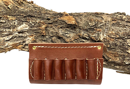 Hunter Company 0650 Cartridge Belt Slide  Chestnut Tan Leather 45 Cal 6rd 2"