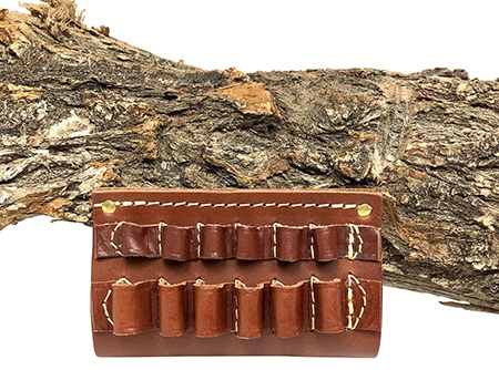 Hunter Company 0675 Cartridge Belt Slide  Chestnut Tan Leather 375 Cal 6rd 2"