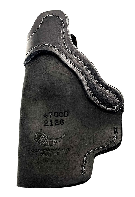 Hunter Company 4700 Universal  IWB Black Leather Belt Clip Fits Sm/Med Frame Right Hand