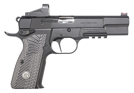 Girsan 390466 MCP35 OPS 9mm Luger 4.87" 15+1, Black, Serrated Blued Slide, Black  &  Gray Checkered Grip, Far-Dot Red Dot
