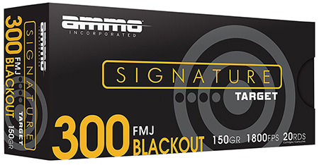 Ammo Inc 300B150FMJA20 Signature  300Blackout 150gr Full Metal Jacket 20 Per Box/25 Case