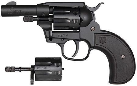 Diamondback DB0600A001 Sidekick  22 LR/22 Mag 9 Shot 3" Black Cerakote Steel Barrel  &  Cylinder, Zinc Alloy Frame, Black Birdshead Polymer Grip, Hammer Safety, Exposed Hammer