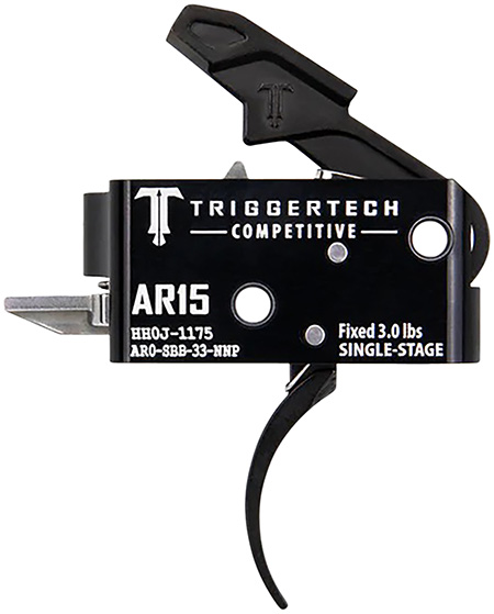 TriggerTech AR0SBB33NNP Competitive  Pro Curved Single-Stage 3 lbs Fixed for AR-15