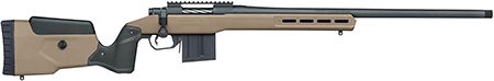 Mossberg 28148 Patriot LR Tactical 6.5 PRC 10+1 22" Matte Blued Threaded Bull Barrel, Matte Blued Picatinny Rail MDT Oryx Tactical M-LOK Flat Dark Earth Synthetic Stock, Right Hand
