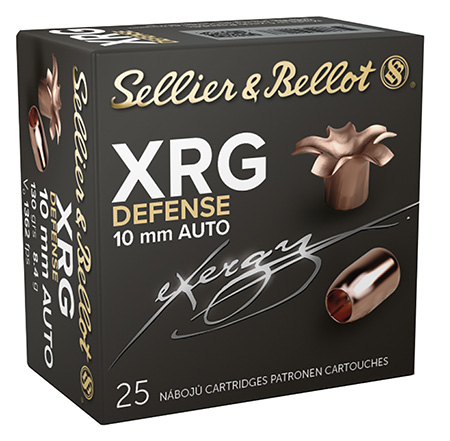 Sellier  &  Bellot SB10XA XRG Defense 10mmAuto 130gr Solid Copper Hollow Point 25 Per Box/40 Case
