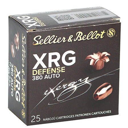 Sellier  &  Bellot SB380XA XRG Defense 380 ACP 77gr Solid Copper Hollow Point 25 Per Box/40 Case