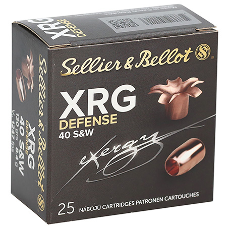 Sellier  &  Bellot SB40XA XRG Defense 40S&W 130gr Solid Copper Hollow Point 25 Per Box/40 Case