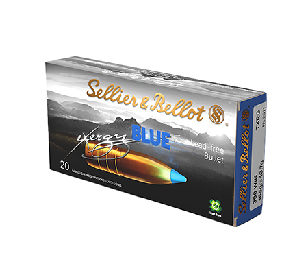 Sellier  &  Bellot SB308XA eXergy  308Win 165gr TAC EX Blue 20 Per Box/12 Case