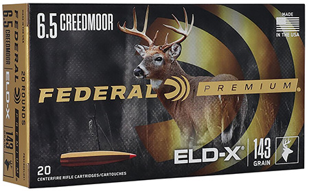 Federal P65CRDELDX1 Premium ELD-X 6.5Creedmoor 143gr 20 Per Box/10 Case
