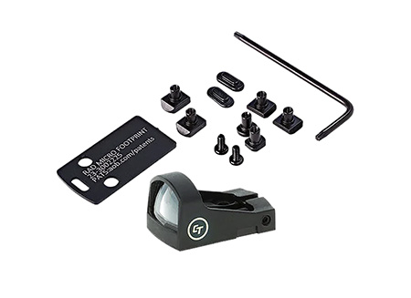 Crimson Trace 0130000201 CTS-1520 Combo Kit Limited Edition Matte Black 1x 3.25 MOA Red Dot Reticle,  Compatible w/Glock,  S&W M & P