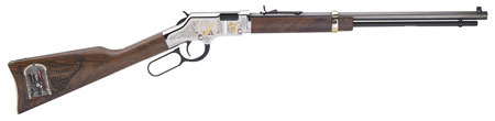 Henry H004MAS Golden Boy Freemasons Tribute Full Size 22 Short, 22 Long, 22 LR, 16 LR/21 Short, 20" Blued Barrel, Nickel-Plated Metal Finish  &  American Walnut Stock Right Hand