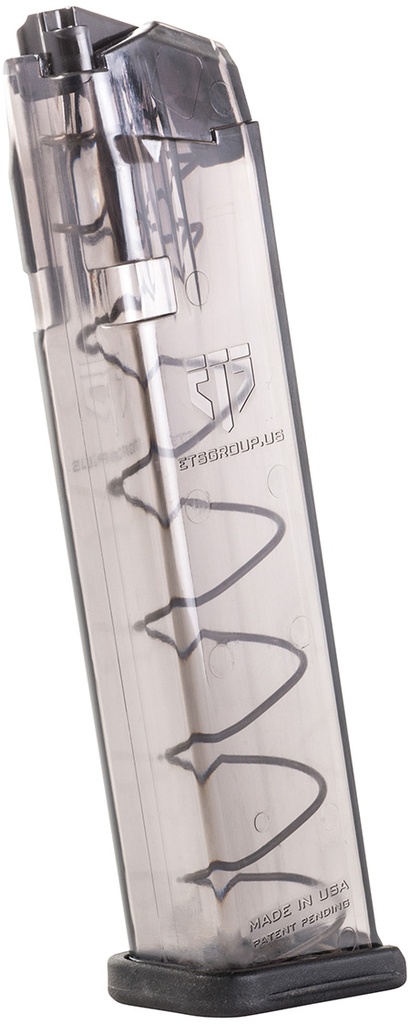 ETS Group SMKGLK922 Pistol Mags Competition Legal 22rd Extended 9mm Luger Compatible w/ Glock 17 Smoke Polymer