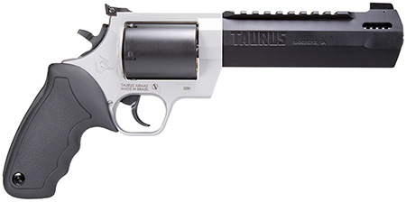 Taurus 2500065RH Raging Hunter  Large Frame 500 S&W Mag 5rd 6.75" Matte Black Ported/Target Crown Barrel, Matte Black Oxide Cylinder, Matte Stainless Stainless Steel Frame, Black Rubber Grip