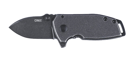 CRKT 2485K SQUID #405 Compact Folding Plain Stonewashed 8Cr13MoV SS Blade, Stainless Steel Handle, Includes Pocket Clip