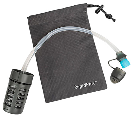RapidPure 01600105 Purifier + UltraLight Straw Black/Clear, 16" x 24" x 2.4", Includes Travel Pouch