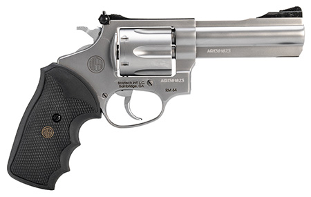 Rossi 2RM649 RM64  357 Mag 6 Shot 4" Matte Stainless Steel Barrel, Cylinder  &  Frame Textured Black Rubber Grip