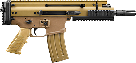 FN 38101245 SCAR 15P 5.56x45mm 10+1 7.50" Black Anodized Chrome Lined Steel Barrel, Flat Dark Earth Anodized Aluminum Picatinny Rail Receiver, FDE Polymer Grip, Ambidextrous