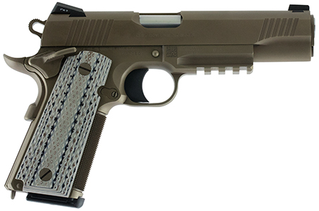 Colt Mfg O1070CQB Limited Edition Government 45 ACP 8+1, 5" Stainless National Match Barrel, Desert Sand Serrated Steel Slide  &  Frame w/Picatinny Rail, Scalloped Gray G10 Grip, Ambidextrous