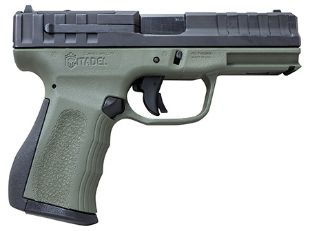 Citadel CITCP9ODG Centurion CP9 Compact Frame 9mm Luger 14+1, 4" Black Steel Barrel, Optic Ready/Serrated Steel Slide, OD Green Polymer Frame  &  Grip