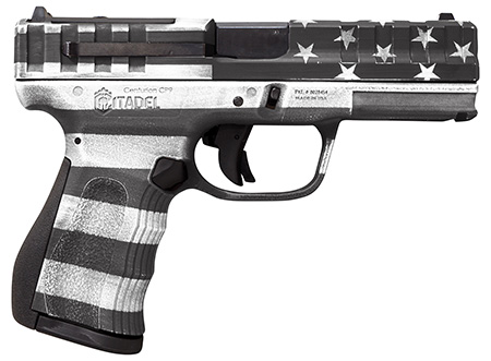 Citadel CITCP9USG Centurion CP9 Compact 9mm Luger 14+1 4" Black Steel Barrel, American Flag Gray Cerakote Optic Ready/Serrated Slide, Polymer Frame  &  Grip