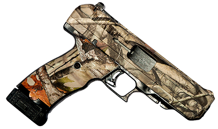 Hi-Point 34010WC JCP  40 S&W 10+1, 4.50" Black Steel Barrel, Hydro-Dipped Woodland Camo Serrated Steel Slide, Hydro-Dipped Woodland Camo Polymer Frame w/Picatinny Rail  &  Grip