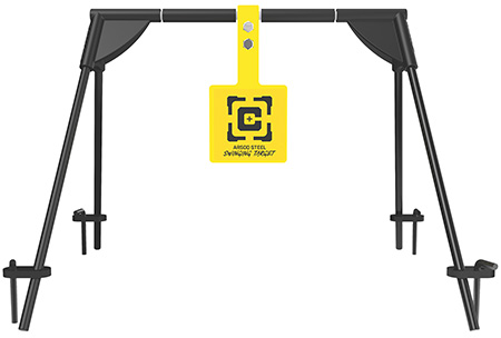 Caldwell 1187590  Swinging Rifle Black/Yellow AR500 Steel Hanging Standing Includes Ground Stakes