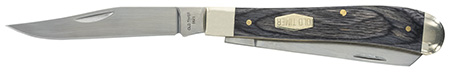 Old Timer 1135990 Heritage Series Trapper 940T 3" Folding Clip Point/Spey Plain D2 Steel Blade, 3.70" Gray Wood Laminate Handle