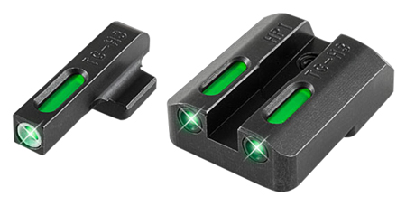 TruGlo TG13HP1A TFX  Black | Green Tritium  &  Fiber Optic White Outline Front Sight Green Tritium  &  Fiber Optic Rear Sight