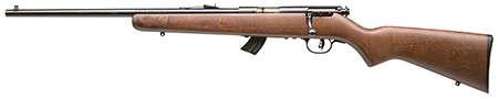 Savage Arms 50702 Mark II GL Youth 22 LR 10+1 19" Matte Black Sporter Barrel, Matte Black Drilled  &  Tapped Carbon Steel Receiver, Satin Brown Fixed Wood Stock, Left Hand