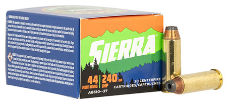 Sierra A861037 Outdoor Master  44RemMag 240gr Jacketed Hollow Point Sport Master 20/Box