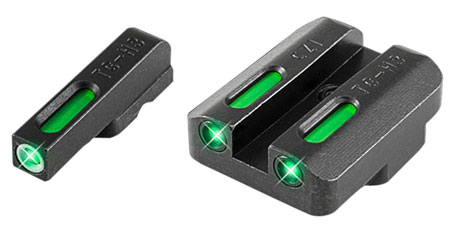 TruGlo TG13CZ1A TFX  Black | Green Tritium  &  Fiber Optic White Outline Front Sight Green Tritium  &  Fiber Optic Rear Sight