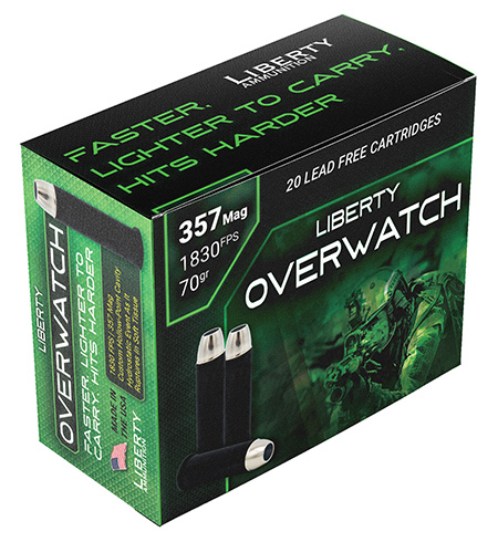 Liberty Ammunition LAOW357701830 OverWatch  357Mag 70gr Open Cavity Design 20 Per Box/50 Case
