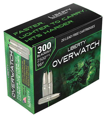 Liberty Ammunition LAOW300962500 OverWatch  300Blackout 96gr Open Cavity Design 20 Per Box/50 Case