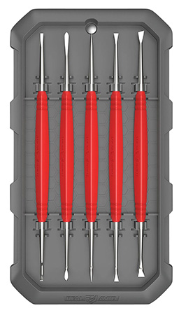 Real Avid AVAGSPS Accu-Grip Steel Picks  Red Rubber Overmold Handle 5 Pieces