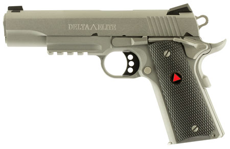 Colt Mfg O2020RG Delta Elite  10mm Auto 8+1 5" Steel Barrel, Stainless Steel Serrated Slide  &  Frame w/Picatinny Rail, Black Polymer w/Delta Medallions Grips, Ambidextrous