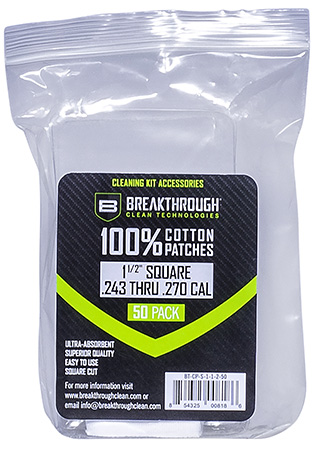Breakthrough Clean BTCPS11250 Square Patches 243/270 Cal 1.5" 50 pieces