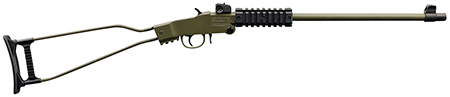 Chiappa Firearms 500266 Little Badger  Full Size 22 LR 1 Shot, 16.50" OD Green Cerakote Steel Threaded Barrel, OD Green Cerakote Quad Picatinny Receiver, OD Green Cerakote Underfolding Wire Frame Stoc