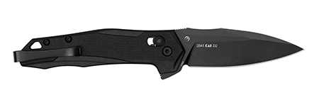 Kershaw 2041 Monitor  Mid-Size 3" Folding Spear Point Plain Black Oxide D2 Steel Blade, Black Textured Glass Filled Nylon Handle, Includes Pocket Clip