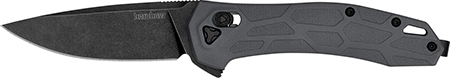 Kershaw 2042 Covalent  Mid-Size 3.20" Folding Drop Point Plain Black Oxide Blackwash D2 Steel Blade, Gray Textured Pockets Glass Filled Nylon Handle, Includes Pocket Clip