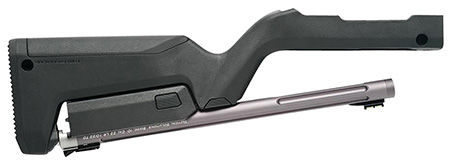 Tactical Solutions TDCGMGBBLK X-Ring Takedown Barrel and Stock Combo 22 LR 16.50" Gunmetal Gray Fluted  &  Threaded with Fiber Optic Sight, Black Magpul Backpacker Stock Fits Ruger 10/22 Takedown