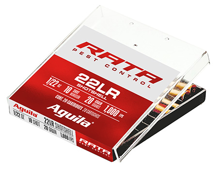 Aguila 1B222600 Rata Pest Control 22LR 20gr Standard Velocity Solid Point 20 Per Box/50 Case