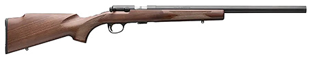 Browning 025253204 T-Bolt Target SR 22 WMR 10+1 20" Matte Blued Heavy Bull Threaded Barrel, Drilled  &  Tapped Matte Blued Steel Receiver, Grade I Black Walnut Target Style Fixed w/Raised Comb Stock