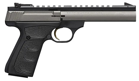 Browning 051586490 Buck Mark Field/Target 22 LR 10+1 5.50" Tungsten Gray Cerakote Steel Bull Barrel  &  Serrated Steel w/Picatinny Rail Slide, Matte Black Alloy Receiver Black Polymer Grips