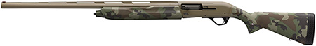 Winchester Repeating Arms 511313292 SX4 Hybrid Hunter 12 Gauge 3.5" Chamber 4+1 2.75" 28", FDE Cerakote Rec/Barrel, Woodland Camo Furniture, Fiber Optic Front Sight Left Hand