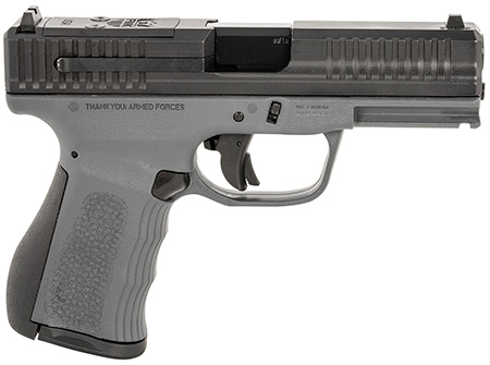 FMK FMKG49DG G3  9mm Luger 14+1 4" Stainless Steel Barrel, Black Optic Cut/Serrated Carbon Steel Slide, Dark Gray Polymer Frame w/Picatinny Rail, Black Backstrap Grip