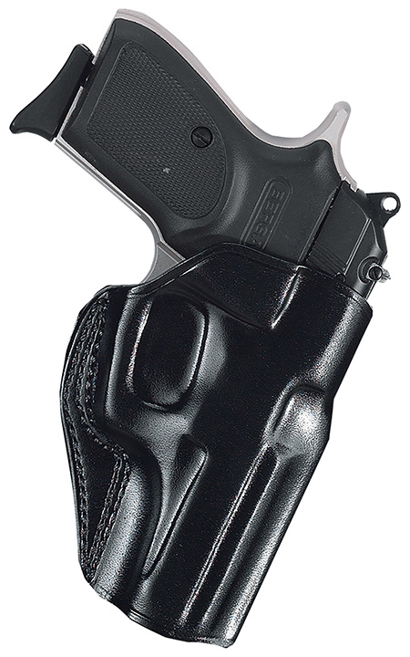 Galco SG858B Stinger  OWB Black Leather Belt Slide Fits S&W M & P .380 Shield EZ Fits 3-3.30" Barrel Right Hand